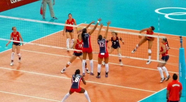 Team GB vs Dominican Republic Women's indoor volleyball, Earls Court, 3 Aug 2012, London Olympics