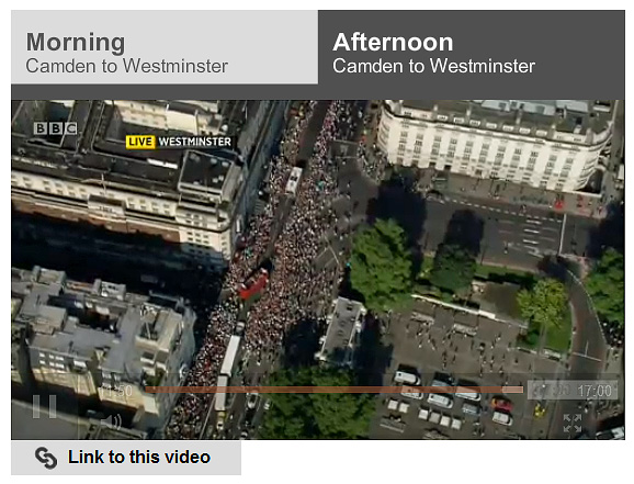 Olympic Torch on a bus - Marble Arch, Oxford Street, London